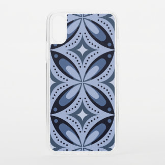 Blue Geometric Pattern Retro Style iPhone XS Case