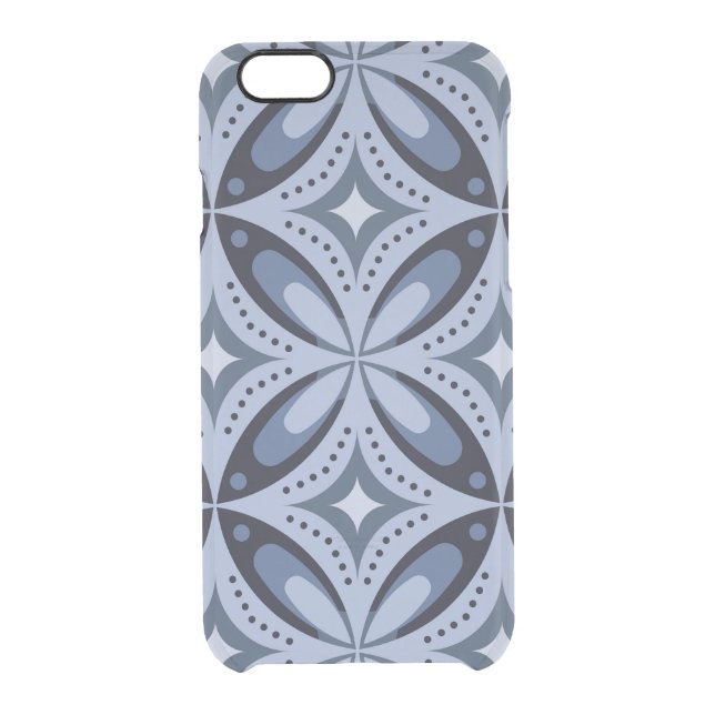 Blue Geometric Pattern Retro Style Uncommon iPhone Case (Back)