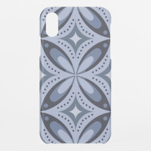 Blue Geometric Pattern Retro Style iPhone XR Case