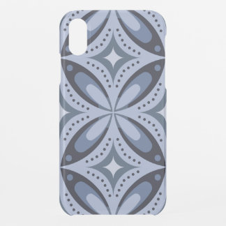 Blue Geometric Pattern Retro Style iPhone XR Case