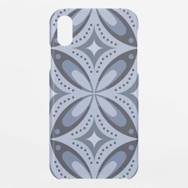 Blue Geometric Pattern Retro Style Uncommon iPhone Case (Back)