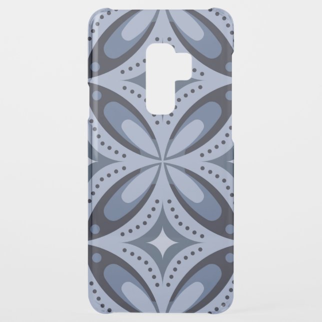 Blue Geometric Pattern Retro Style Uncommon Samsung Galaxy Case (Back)