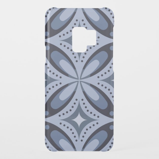 Blue Geometric Pattern Retro Style Uncommon Samsung Galaxy Case (Back)