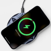 Blue Geometric Pattern Retro Style Wireless Charger (Phone)