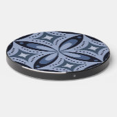 Blue Geometric Pattern Retro Style Wireless Charger (Front 2)