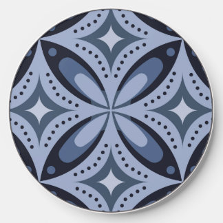 Blue Geometric Pattern Retro Style Wireless Charger