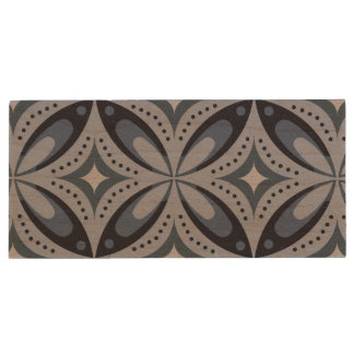 Blue Geometric Pattern Retro Style Wood Flash Drive