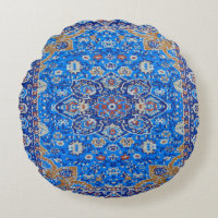 Blue Geometric Persian Turkish Rug Print