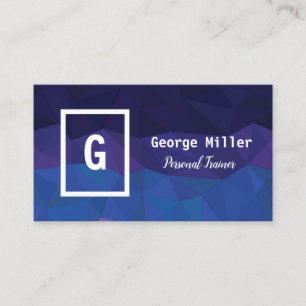 Blue geometric polygonal design business card