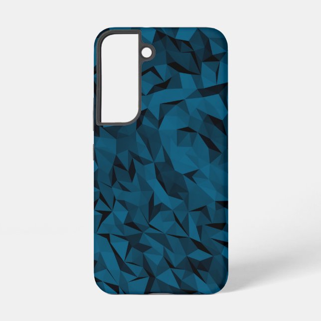 Blue Geometric Polygons Galaxy S22 Cases (Back)