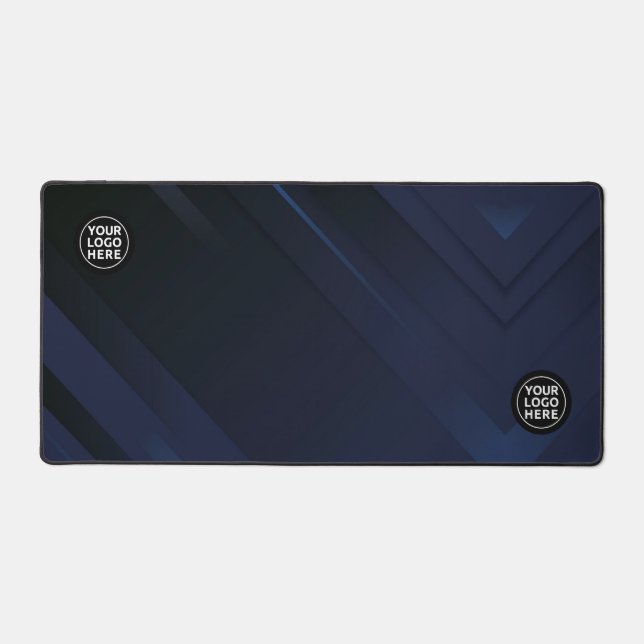 Blue Geometric Professional Desk Mat Mouse Pad (Front)