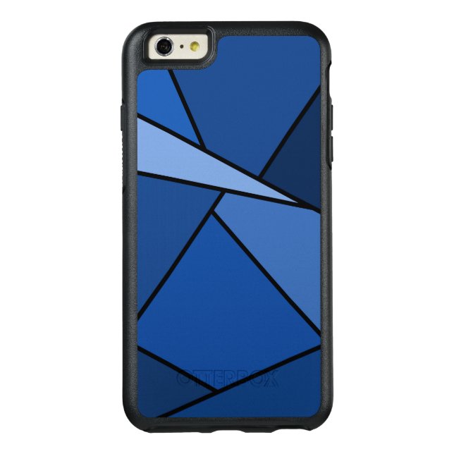 Blue Geometric Shapes Outlined in Black Otterbox iPhone Case (Back)