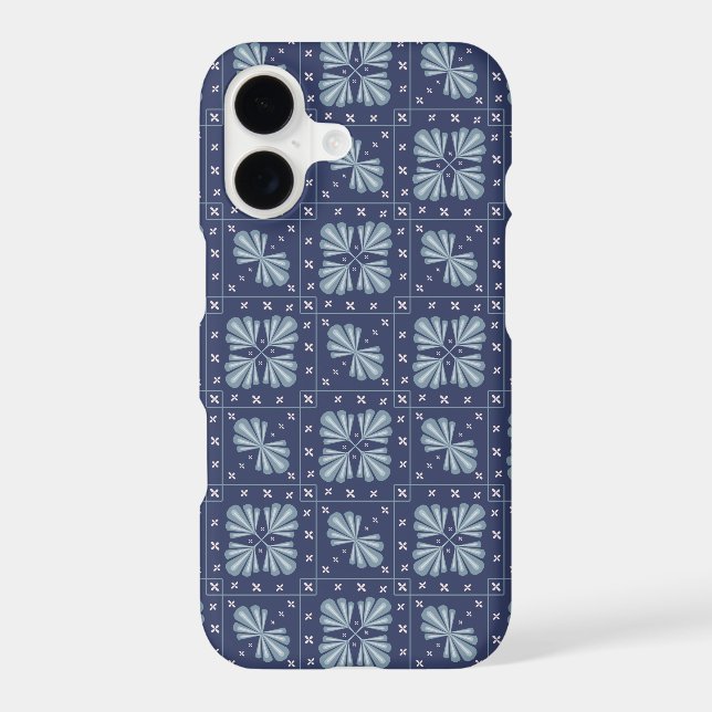 Blue Geometric shapes Pattern  Case-Mate iPhone Case (Back)