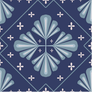 Blue Geometric shapes Pattern  Cutout