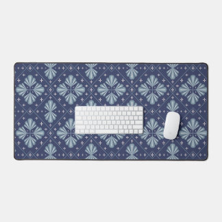Blue Geometric shapes Pattern Desk Mat