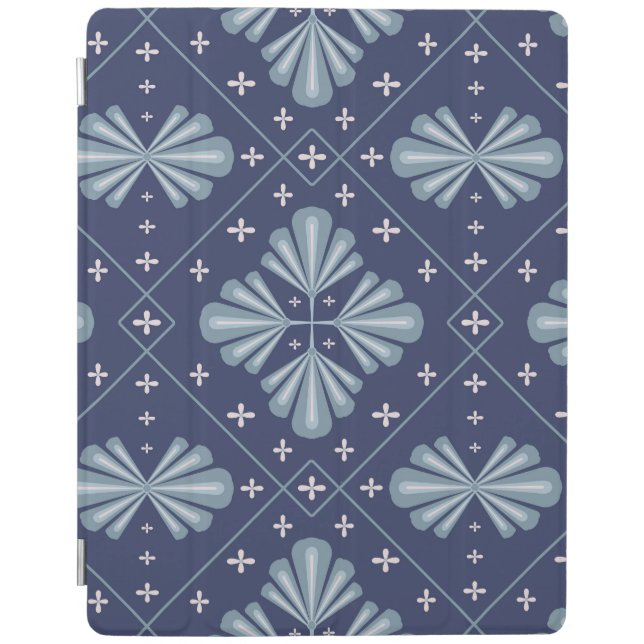 Blue Geometric shapes Pattern  iPad Smart Cover (Front)
