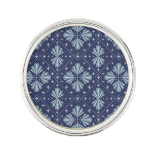 Blue Geometric shapes Pattern Lapel Pin