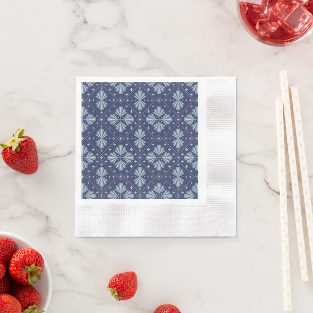 Blue Geometric shapes Pattern  Napkins (Insitu)