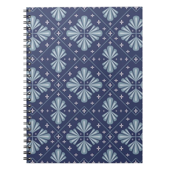 Blue Geometric shapes Pattern  Notebook (Front)