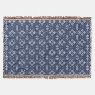 Blue Geometric shapes Pattern Throw Blanket
