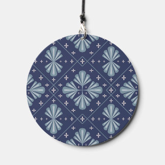 Blue Geometric shapes Pattern Wind Chime