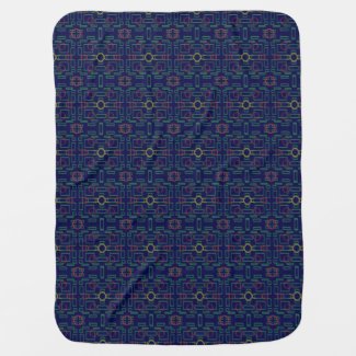 Blue Geometric Shuffle Baby Blanket