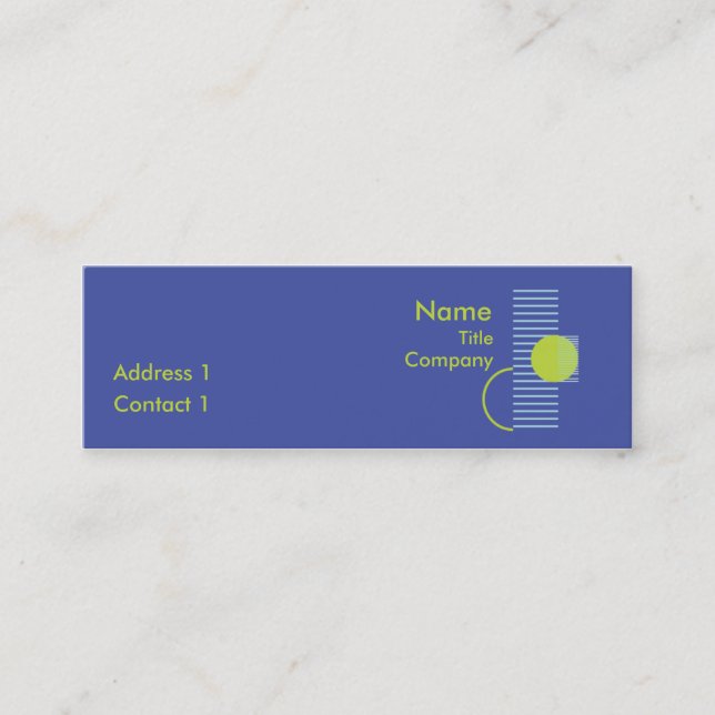 Blue Geometric - Skinny Mini Business Card (Front)