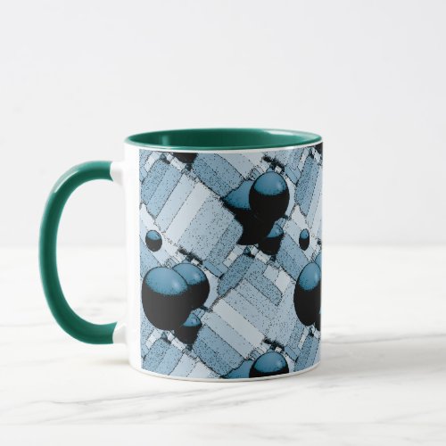 Blue Geometric Sphere Mug