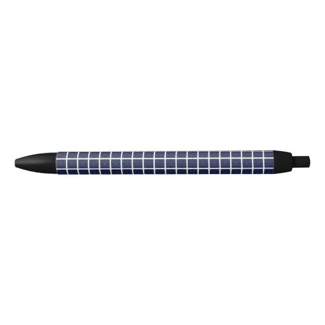 Blue Geometric Squares Pen (Front)