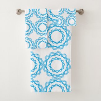 Blue Geometric String Art Patterns