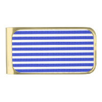 Blue Geometric Stripes Money Clip