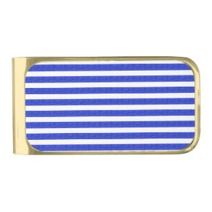 Blue Geometric Stripes Money Clip
