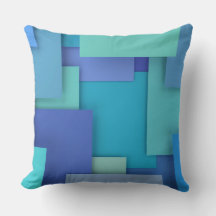 Blue Geometric Throw Pillow
