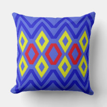 Blue Geometric Throw Pillow