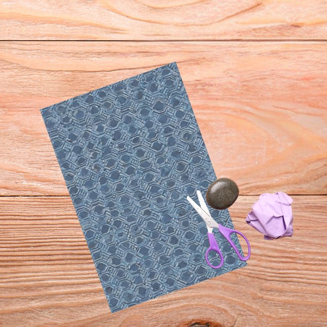 Blue Geometric Tissue Paper (Creator Uploaded)