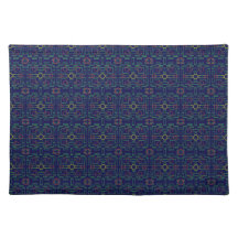 Blue Geometric Yellow Ovals Cloth Placemat