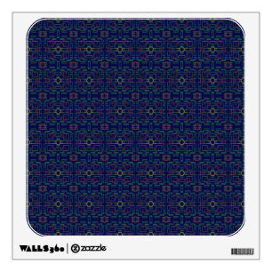 Blue Geometric Yellow Ovals Wall Decal