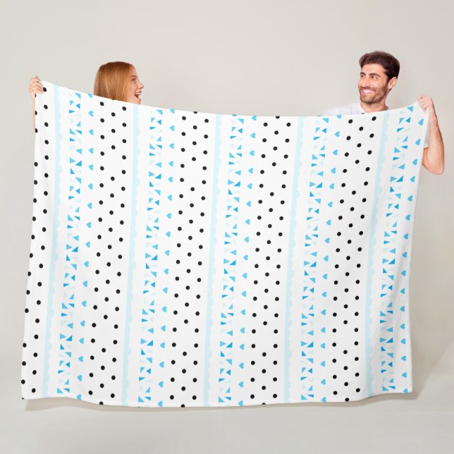 Blue Geometrics Fleece Blanket (In Situ)