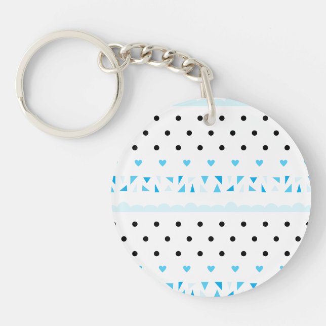 Blue Geometrics Keychain (Front)