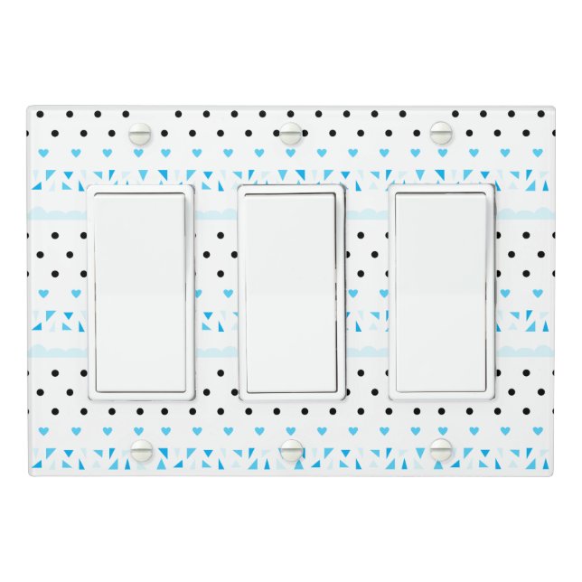 Blue Geometrics Light Switch Cover (In Situ)