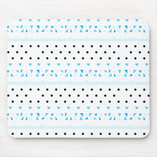 Blue Geometrics Mouse Pad (Front)