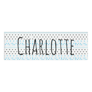 Blue Geometrics Name Tag