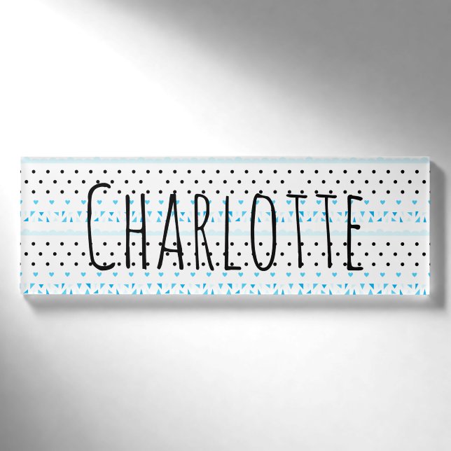Blue Geometrics Name Tag (Front)