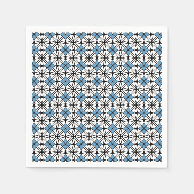 Blue Geometry Pattern Napkins (Front)
