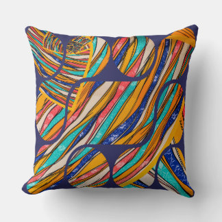 Blue Geometry Patterns  Throw Pillow