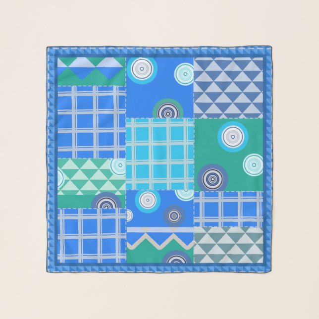 Blue Geometry Scarf (Front)