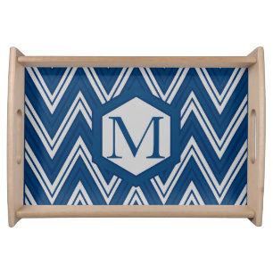 Blue Geometry Serving Tray