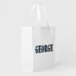 Blue George Name Logo, Reusable Library Bag