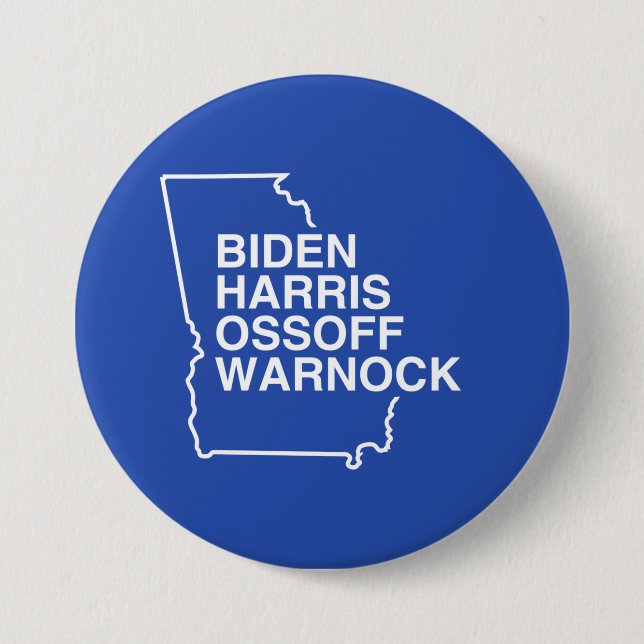Blue Georgia: Biden Harris Ossoff Warnock Button (Front)
