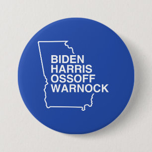Blue Georgia: Biden Harris Ossoff Warnock Button